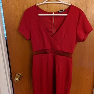 Red bodycon short dress